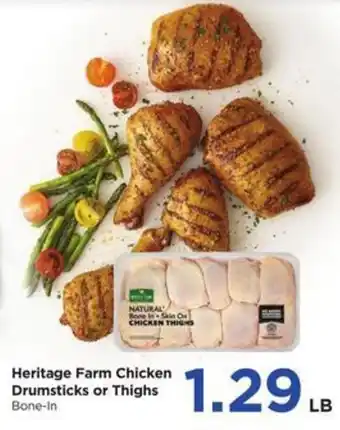 Food 4 Less Heritage Farm Chicken Drumsticks or Thighs offer