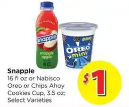Food 4 Less Snapple Oreo or Chips Ahoy Cookies Cup offer