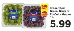 Food 4 Less Kroger red, green, black or tri-color grapes offer