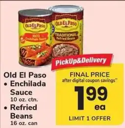Safeway Old El Paso Enchilada Sauce, Refried Beans offer