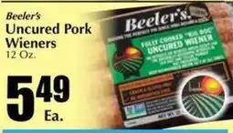 Bert's Red Apple Beeler's uncured pork wieners offer