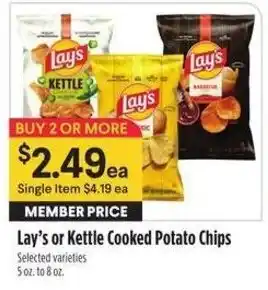 Lay's or Kettle Cooked Potato Chips