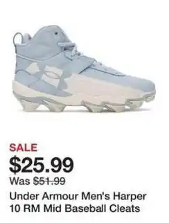 Dick's Sporting Goods Under Armour Men's Harper 10 RM Mid Baseball Cleats offer