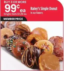 Bel Air Markets Raley's Single Donut offer