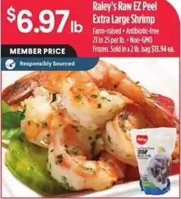 Bel Air Markets Raley's Raw EZ Peel Extra Large Shrimp offer