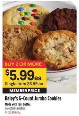 Bel Air Markets Raley's 6-Count Jumbo Cookies offer