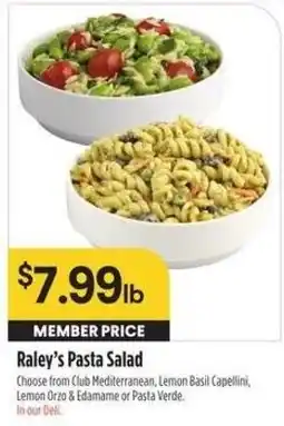 Bel Air Markets Raley's Pasta Salad offer