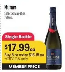 Bel Air Markets Mumm selected varieties offer