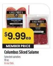 Bel Air Markets Columbus Sliced Salame offer