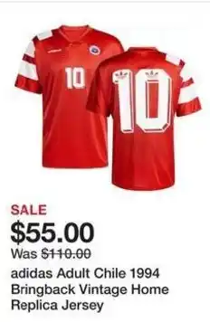Dick's Sporting Goods Adidas adult chile 1994 bringback vintage home replica jersey offer