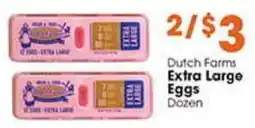 Village Market Food Centers Dutch Farms Extra Large Eggs offer