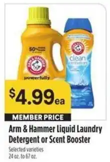 Bel Air Markets Arm & Hammer Liquid Laundry Detergent or Scent Booster offer