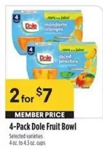 Bel Air Markets 4-Pack Dole Fruit Bowl offer