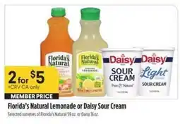 Bel Air Markets Florida's Natural Lemonade or Daisy Sour Cream offer
