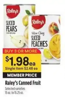 Bel Air Markets Raley's canned fruit offer