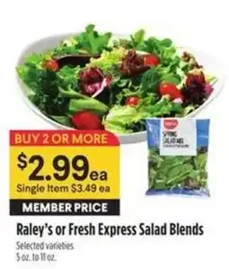 Bel Air Markets Raley's or Fresh Express Salad Blends offer