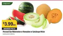 Bel Air Markets Personal Size Watermelon or Honeydew or Cantaloupe Melon offer