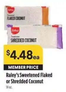 Bel Air Markets Raley's Sweetened Flaked or Shredded Coconut offer
