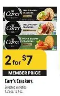 Bel Air Markets Carr's Crackers offer