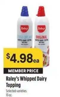 Bel Air Markets Raley's Whipped Dairy Topping offer