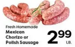 Rich's Fresh Market Fresh Homemade Mexican Chorizo or Polish Sausage offer