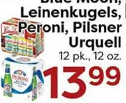 Rich's Fresh Market Blue Moon, Leinenkugel's, Peroni, Pilsner Urquell offer
