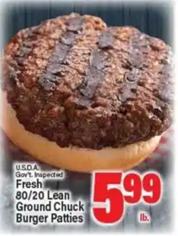 Angelo Caputo's Fresh Market U.S.D.A. Gov't. Inspected Fresh 80/20 Lean Ground Chuck Burger Patties offer