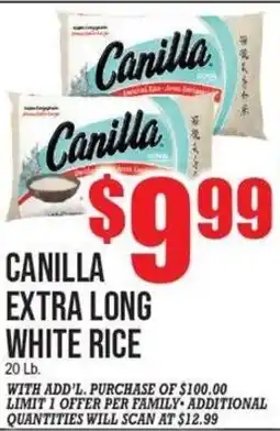 Extra Supermarket Canilla extra long white rice offer