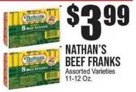 Extra Supermarket Nathan's beef franks offer