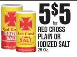 Extra Supermarket Red Cross plain or iodized salt offer