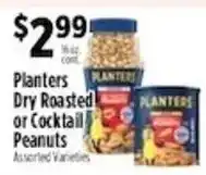 Pioneer Supermarkets Planters Dry Roasted or Cocktail Peanuts offer