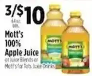 Pioneer Supermarkets Mott's 100% Apple Juice offer