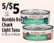 Pioneer Supermarkets Bumble Bee Chunk Light Tuna offer