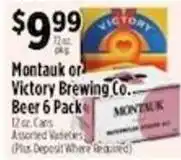 Pioneer Supermarkets Montauk or Victory Brewing Co. Beer 6 Pack offer