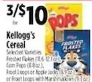 Pioneer Supermarkets Kellogg's Cereal offer