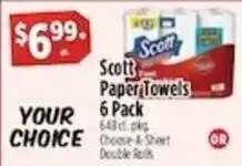 Pioneer Supermarkets Scott paper towels offer
