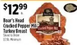 Pioneer Supermarkets Boar's Head Cracked Pepper Mill Turkey Breast offer