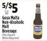 Pioneer Supermarkets Goya Malta Non-Alcoholic Malt Beverage offer