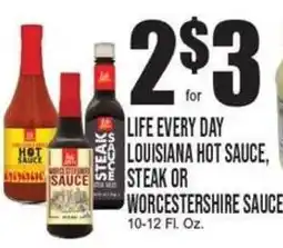 Extra Supermarket Life Every Day Louisiana Hot Sauce, Steak or Worcestershire Sauce offer