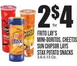 Extra Supermarket Frito Lay's Mini-Doritos, Cheetos Sun Chips or Lays Stax Potato Snacks offer