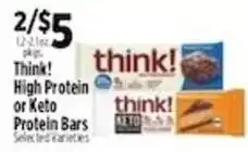 Pioneer Supermarkets Think! High Protein or Keto Protein Bars offer