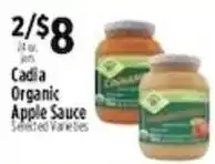 Pioneer Supermarkets Cadia Organic Apple Sauce offer
