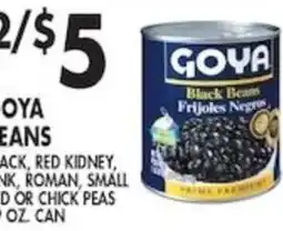 Pioneer Supermarkets Goya black beans offer
