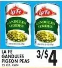 Pioneer Supermarkets La Fe gandules pigeon peas offer