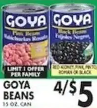 Pioneer Supermarkets Goya beans offer