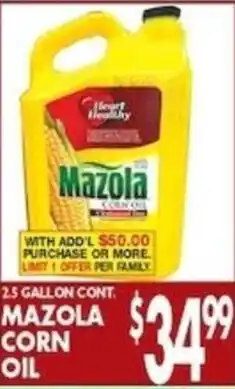 Pioneer Supermarkets Mazola corn oil offer