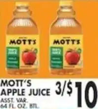 Pioneer Supermarkets Mott's apple juice offer
