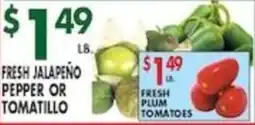 Pioneer Supermarkets Fresh Jalapeño Pepper Or Tomatillo offer