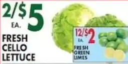 Pioneer Supermarkets Fresh cello lettuce offer