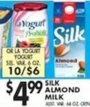 Pioneer Supermarkets Silk Almond Milk offer